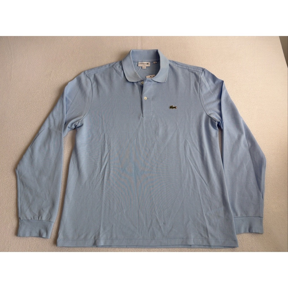 Lacoste Mens Original Classic Fit L.12.12 Petit Pique Long Sleeve Polo Blue L